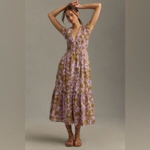 Anthro PEREGRINE MIDI DRESS in Mauve